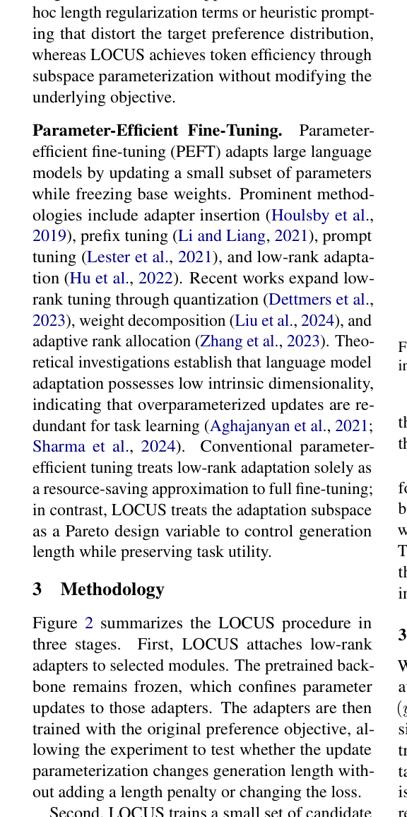 LOCUS: Task-Aware Low-Rank Post-Training for Token-Efficient Language Generation 原论文 Figure 2